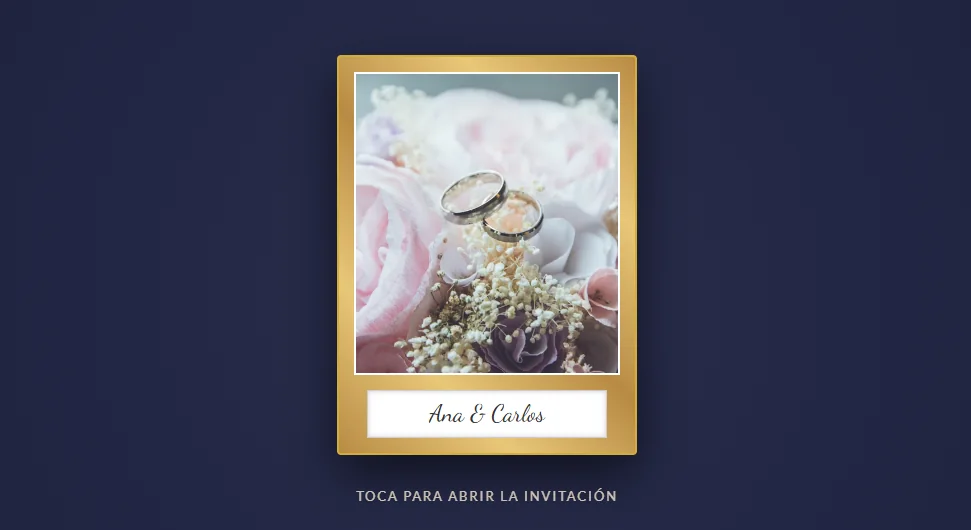 Ejemplo de invitación con álbum digital