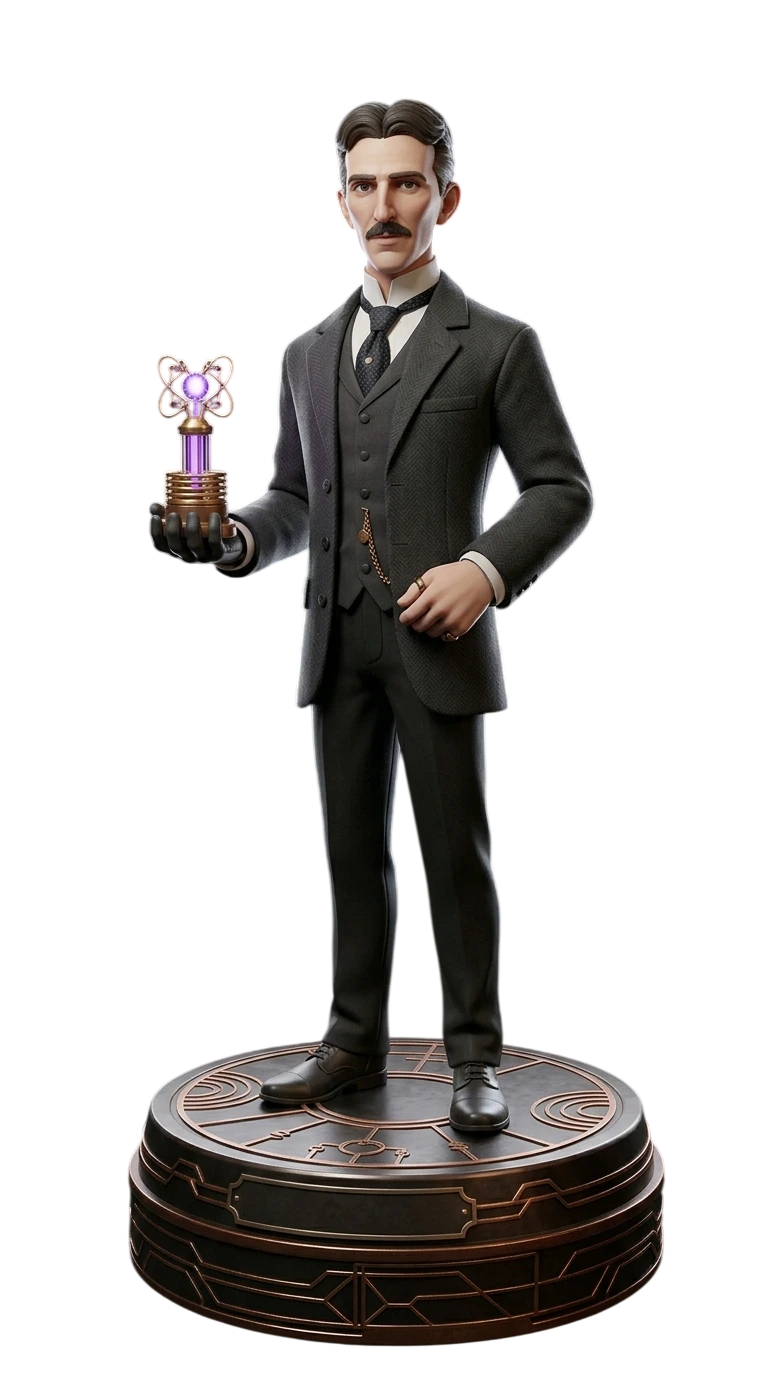 Nikola Tesla stylized 3D character model